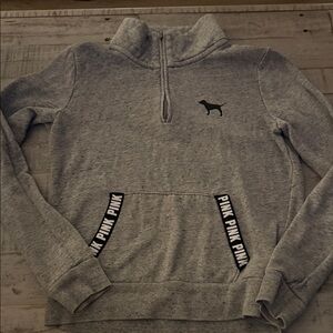 PINK Victoria's Secret Light Gray Zip-Up Sweater for Men